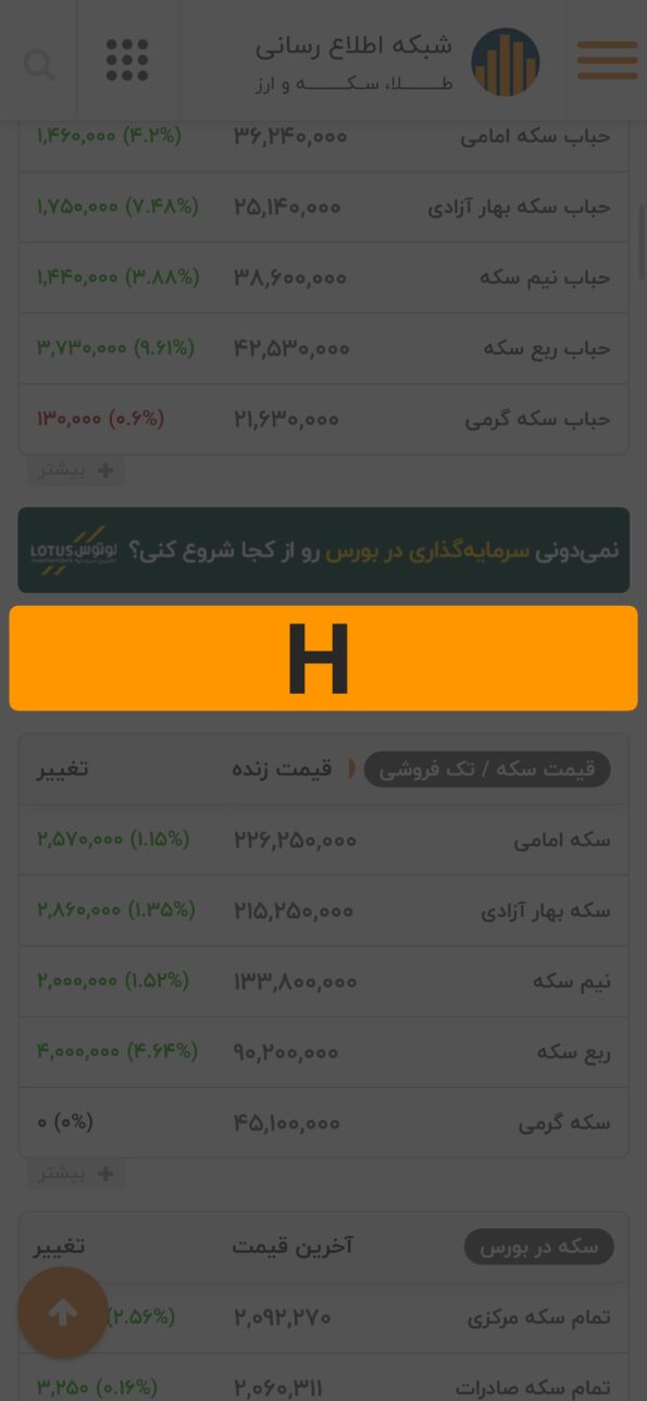 بلوک H / نسخه موبایل