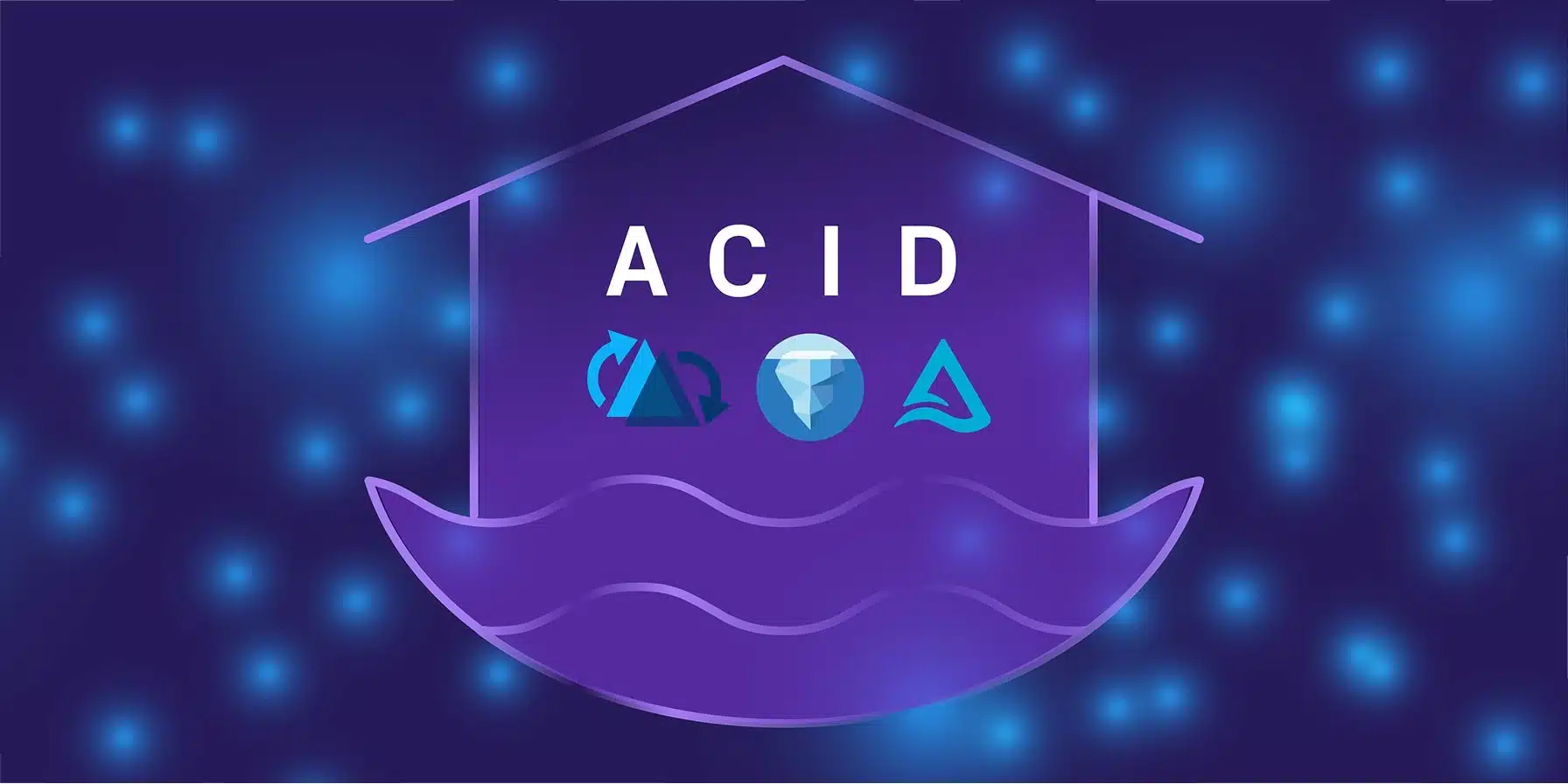 طرح انتزاعی با کلمه اسید و نمادها