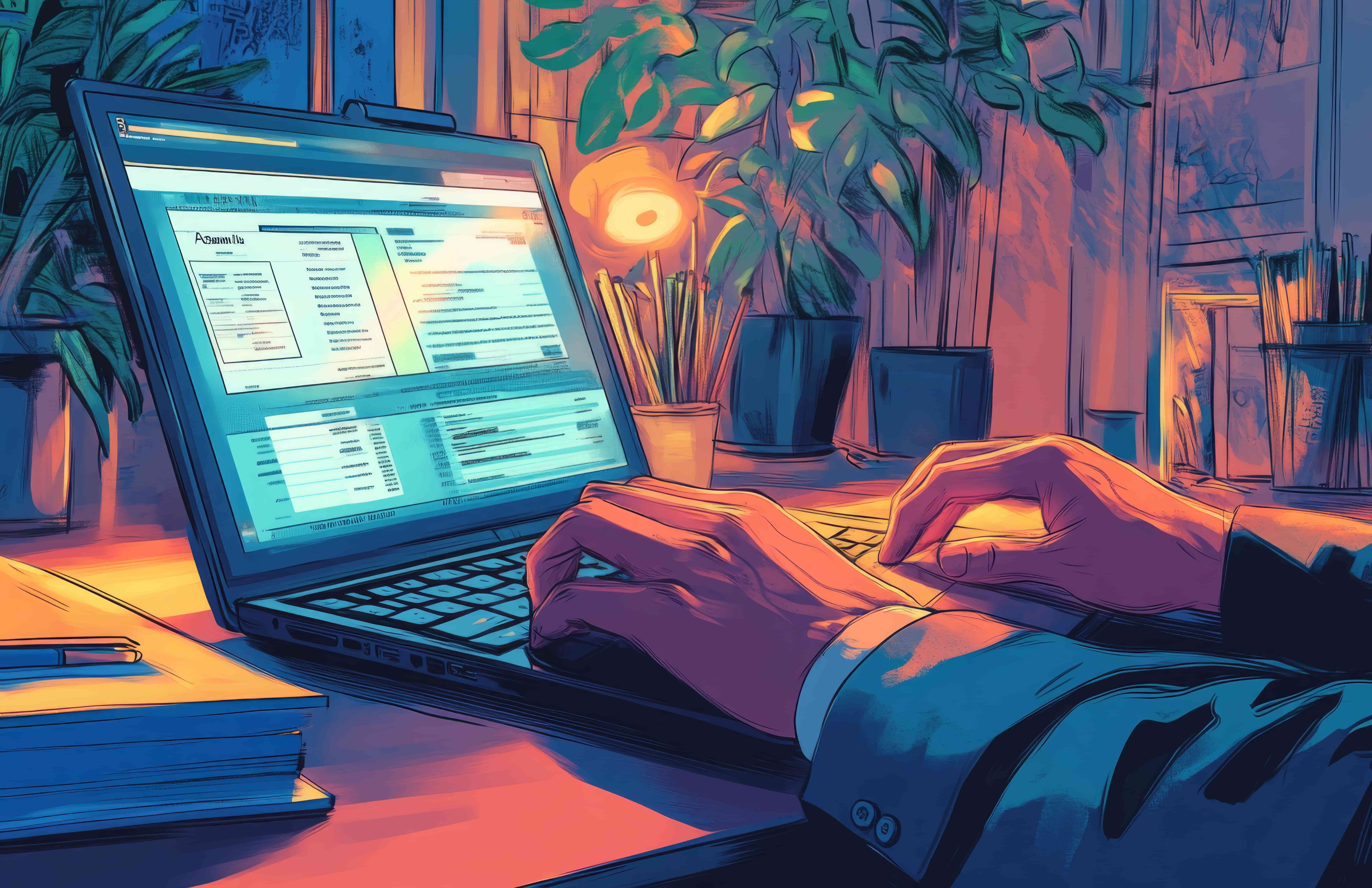 digital workspace with colorful ambient lighting (1)