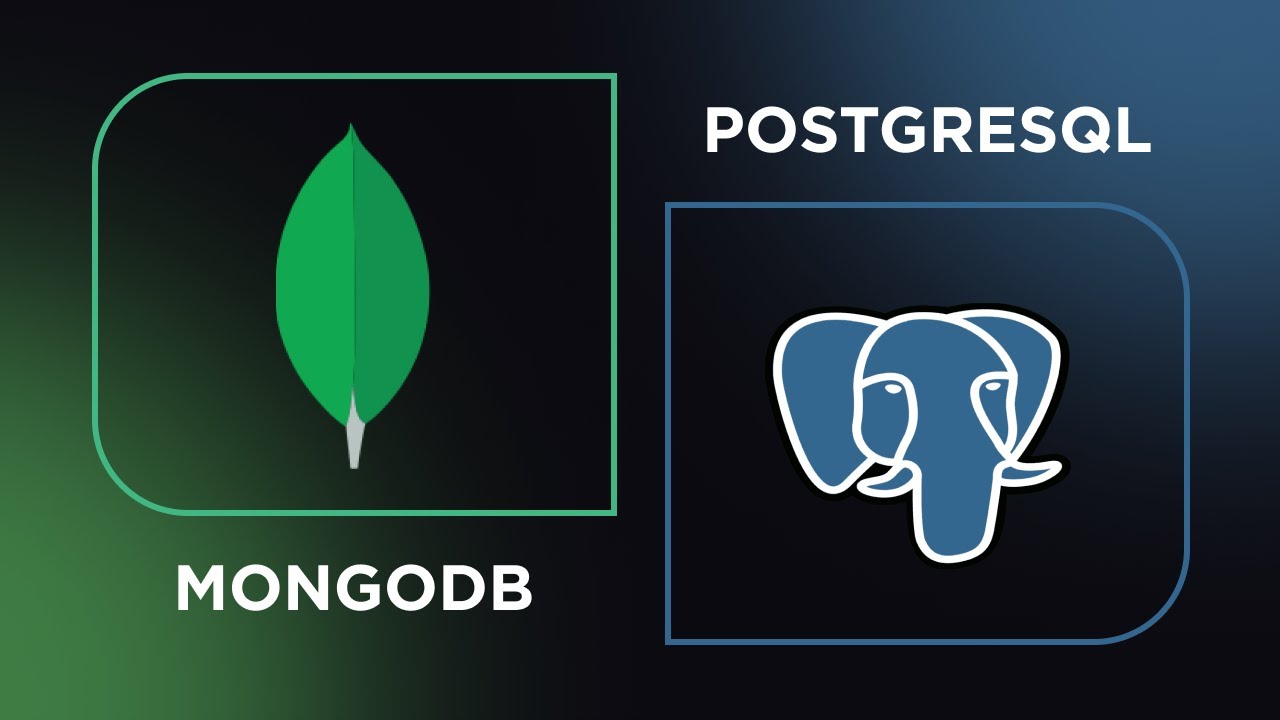 لوگوهای MongoDB و PostgreSQL کنار هم