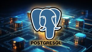 لوگوی PostgreSQL روی زمینه فناوری