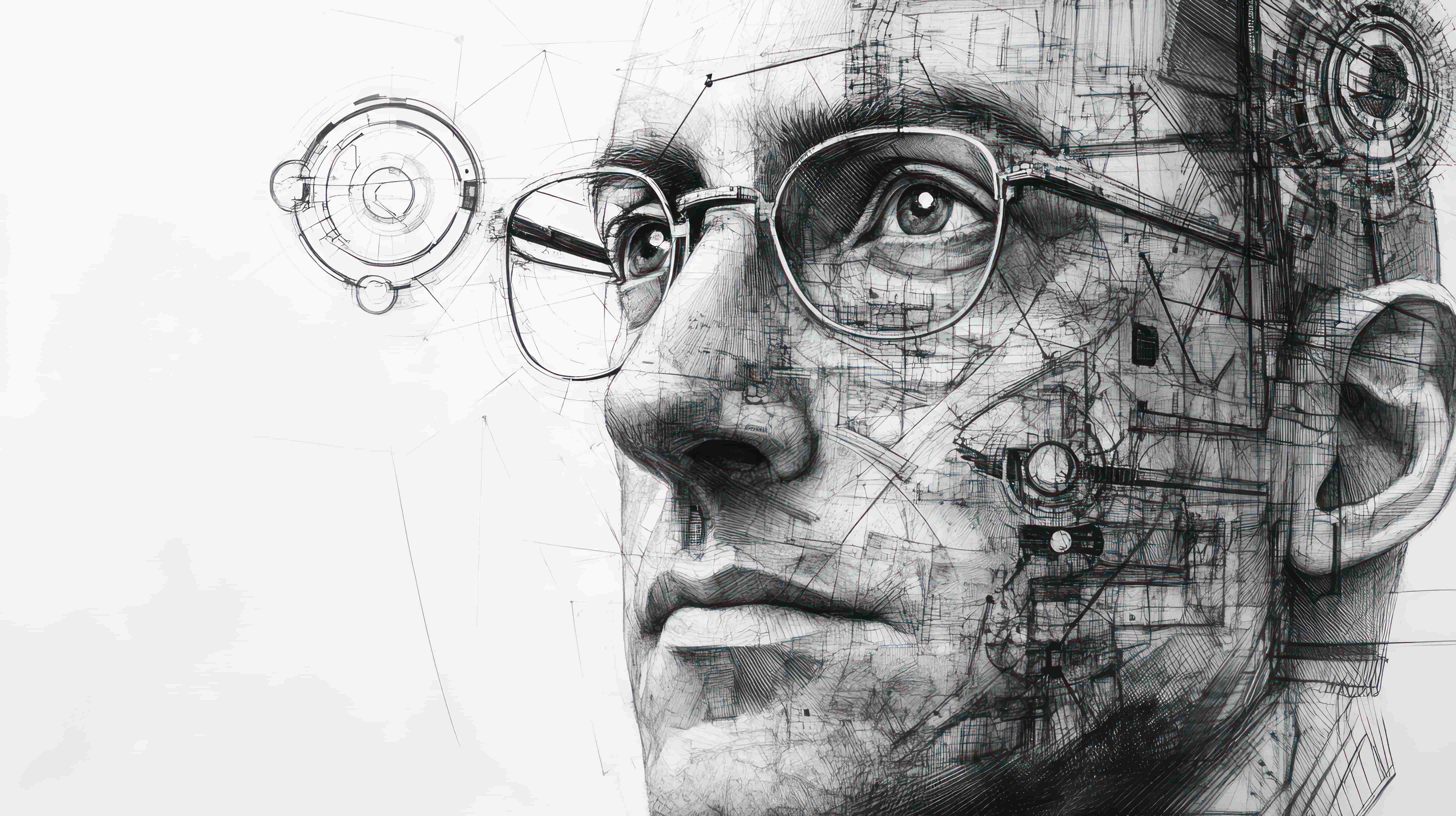 sketch man39s face with glasses geometric patterns (1)