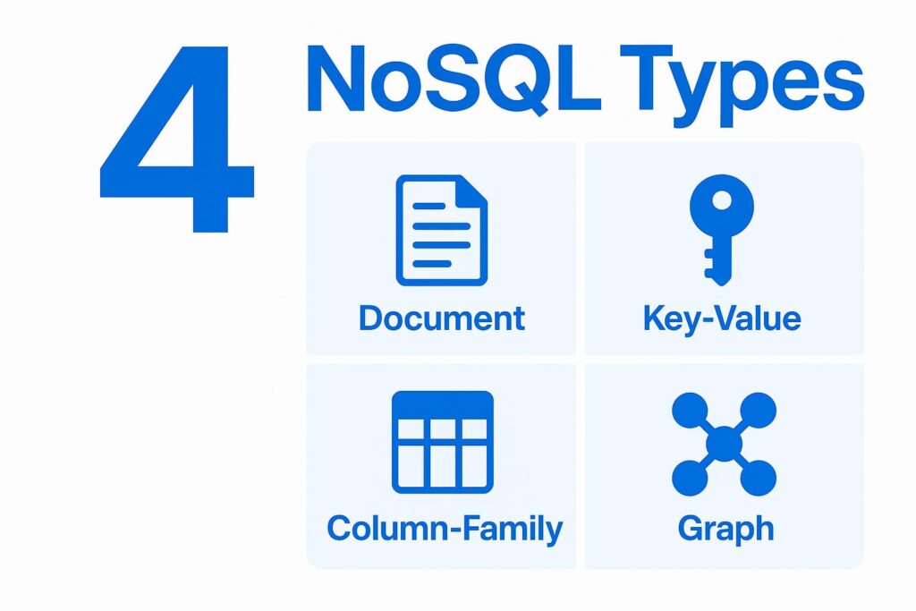 چهار نوع پایگاه‌داده NoSQL: سند، کلید-مقدار، ستون، گراف
