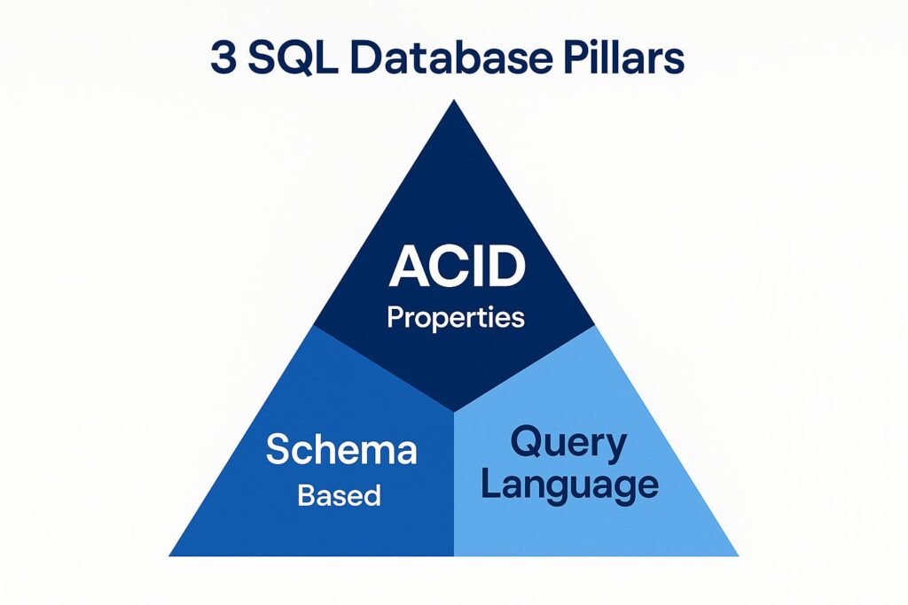 سه ستون اصلی پایگاه‌داده SQL: ACID، طرح، زبان پرس‌وجو