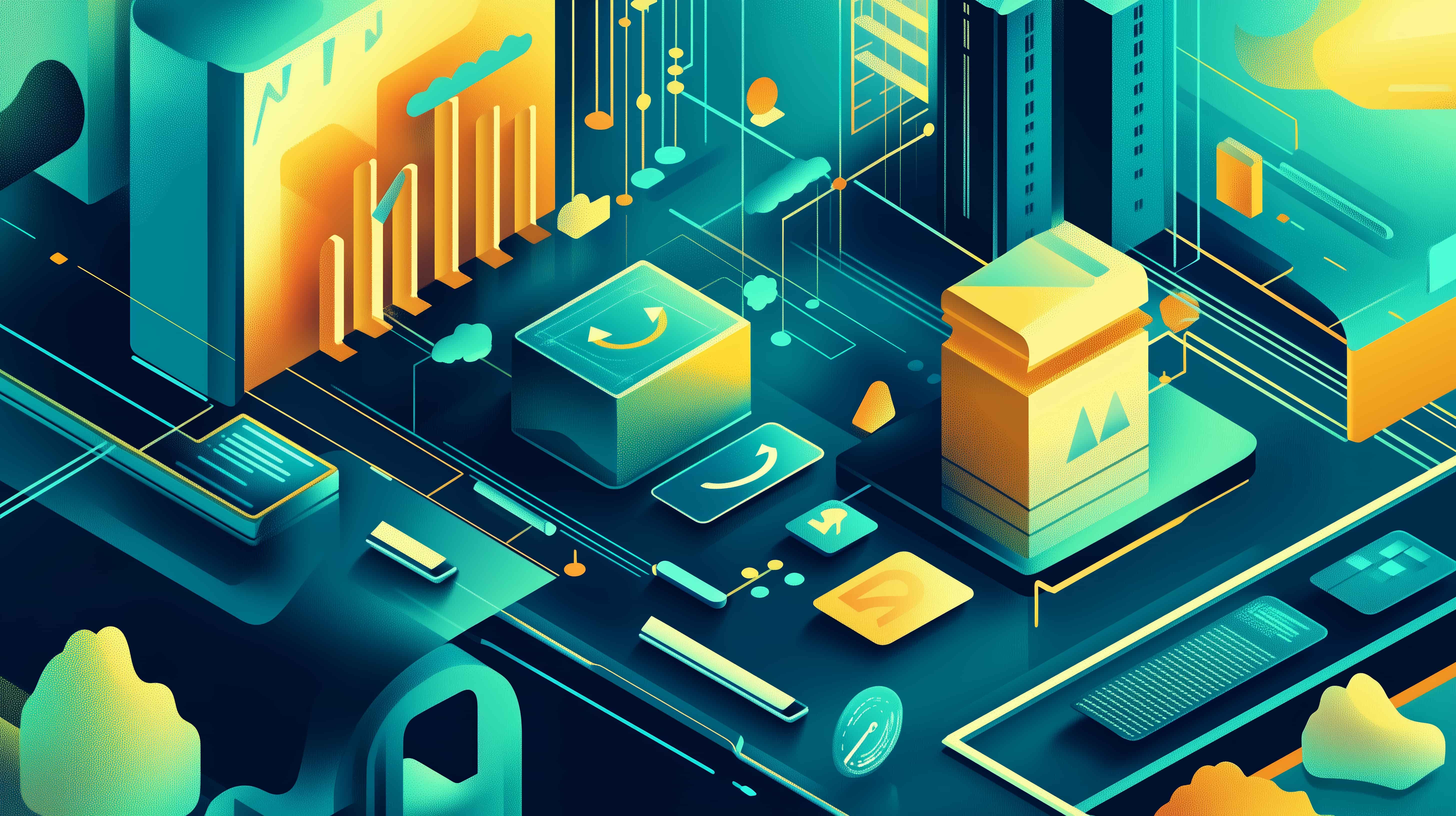 vibrant digital cityscape featuring futuristic tech intricate network lines dynamic data visualizations (1)