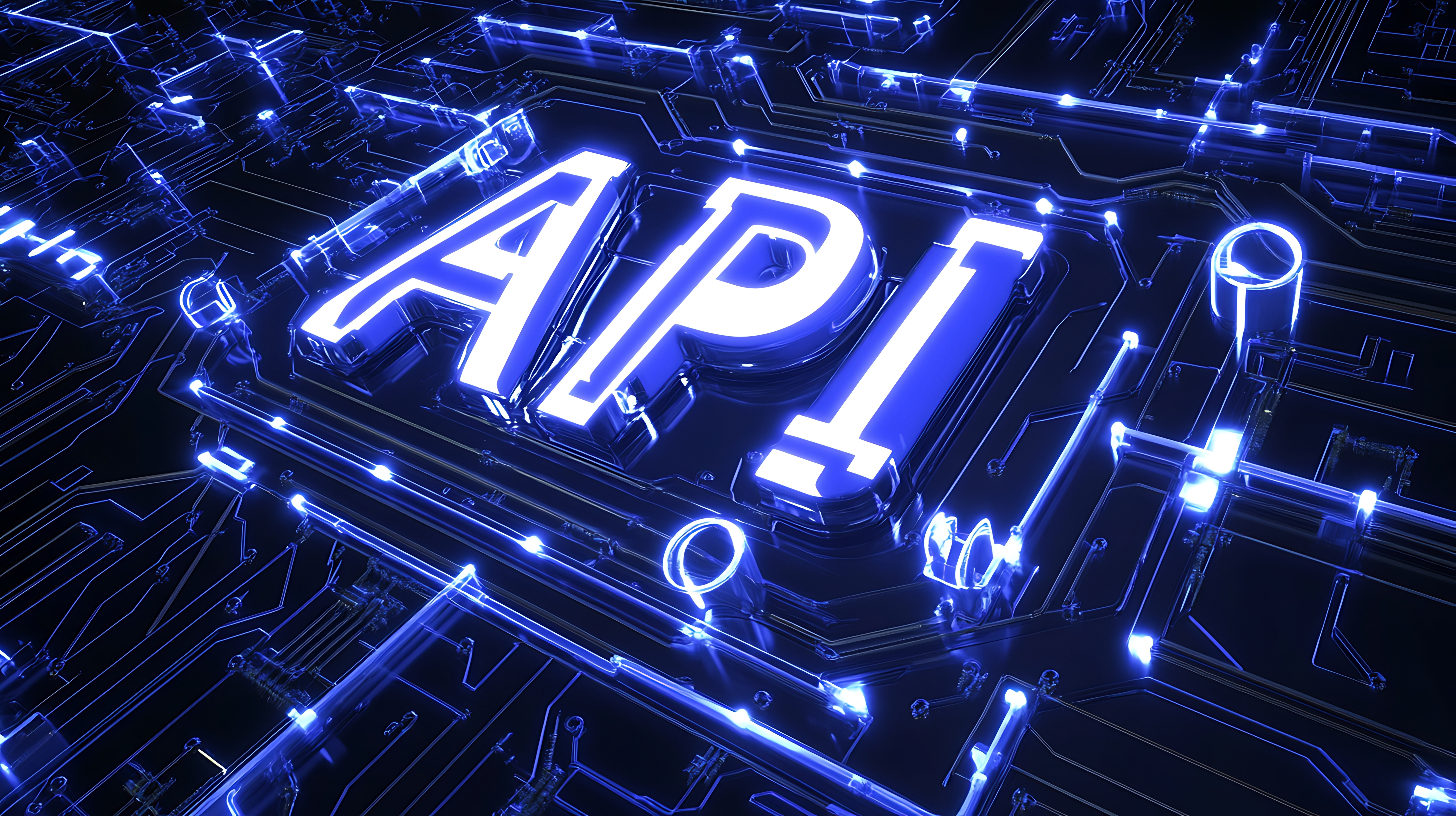 api signage illuminating complex circuit board design